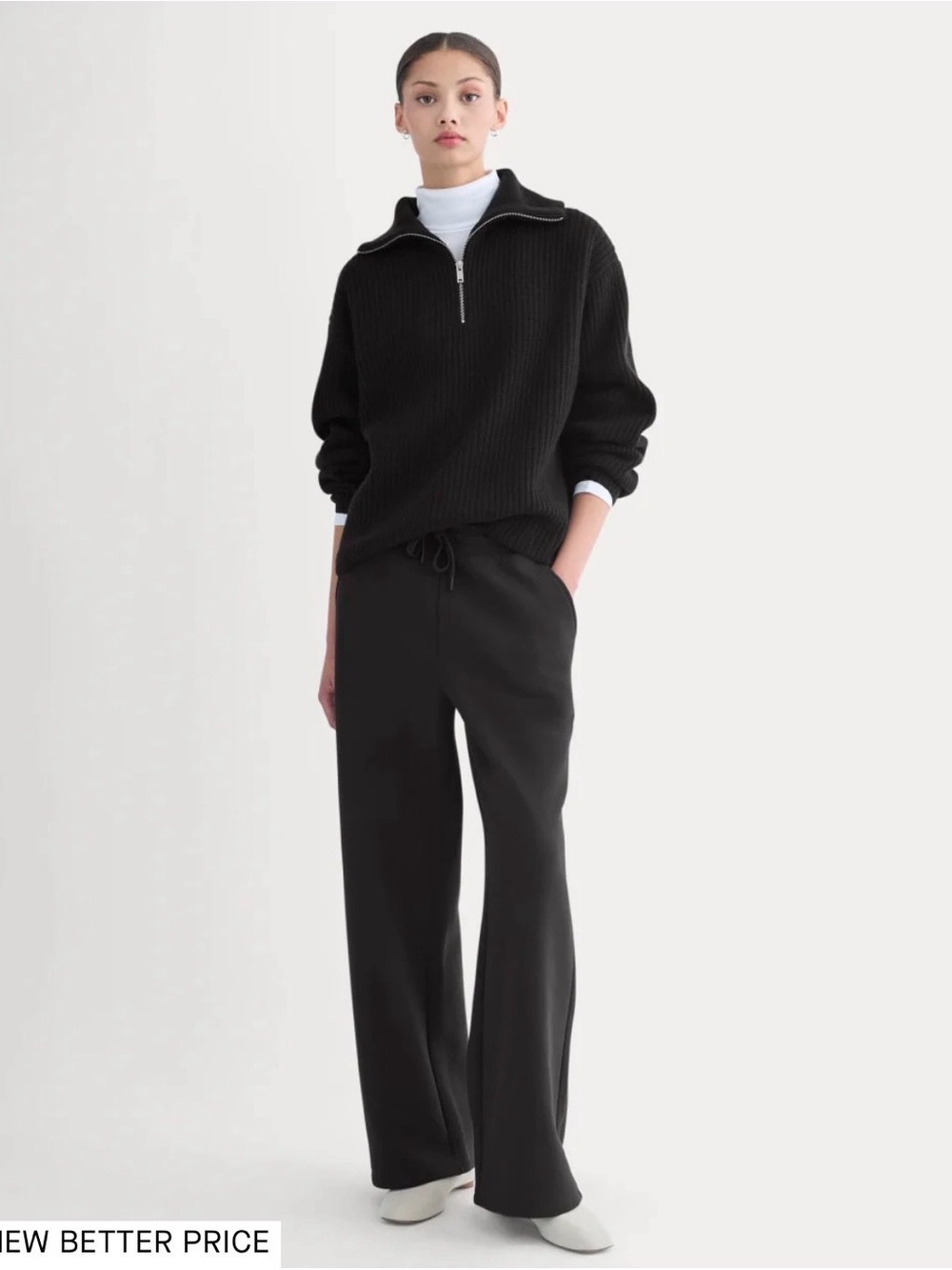 Everlane Luxe Merino Ribbed Half-Zip Pullover / Size XXS